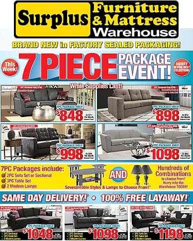 7 Piece Package Event | Surplus Furniture and Mattress Warehouse